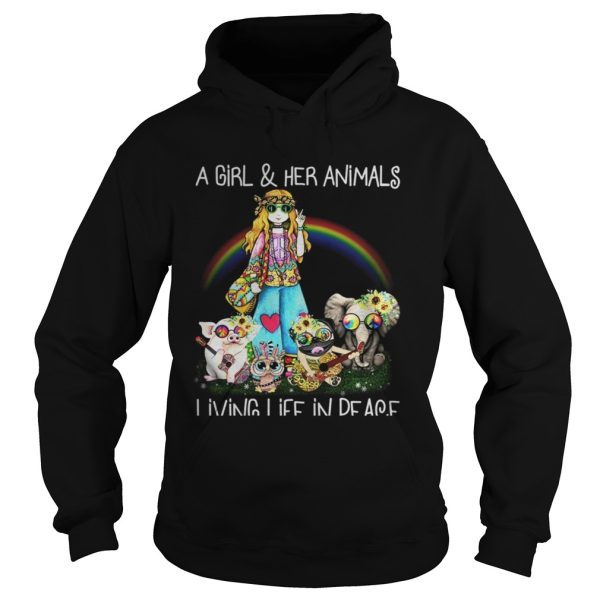 A Girl &#038 her animals living life in peace T-Shirt