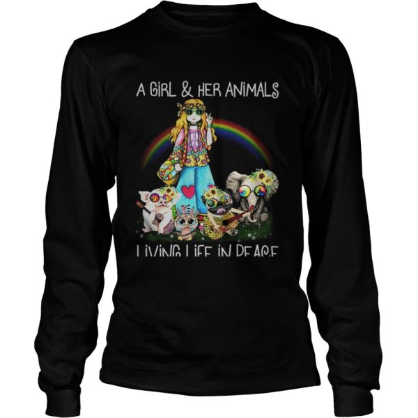 A Girl &#038 her animals living life in peace T-Shirt