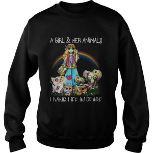 A Girl 038 her animals living life in peace T Shirt 3