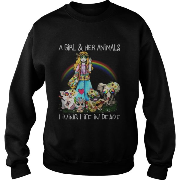 A Girl &#038 her animals living life in peace T-Shirt