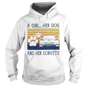 A Girl Her Dog And Her Corvette Vintage shirt 1