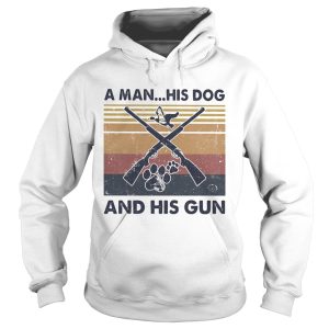 A Man His Dog And His Gun Footprint Vintage Retro shirt