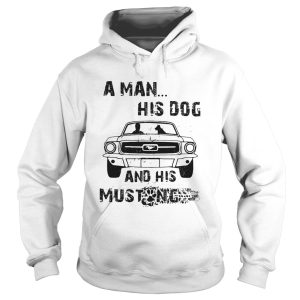 A Man His Dog And His Mustang Car Footprint shirt 1