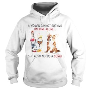 A Woman Cannot Survive On Wine Alone She Also Needs A Gorgi Both Glass Dog shirt 1