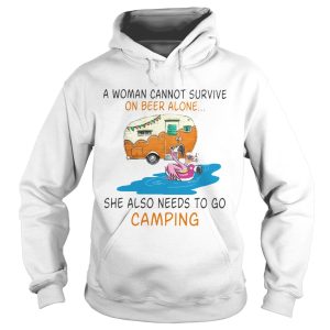 A Woman Cannot Survive On Wine Alone She Also Needs To Go Camping shirt 1