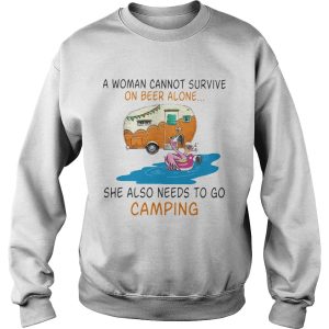 A Woman Cannot Survive On Wine Alone She Also Needs To Go Camping shirt 2