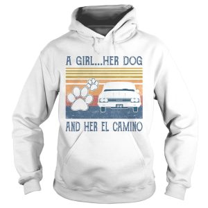 A girl her paw dog and her el camino vintage retro shirt