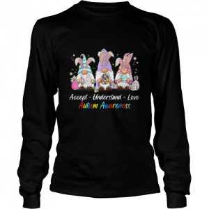 Accept Understand Love Gnomes Autism Awareness Easter April T Shirt 3