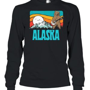 Alaska Mountains Bluegrass Banjo Bear Graphic shirt