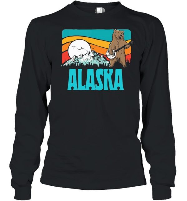 Alaska Mountains Bluegrass Banjo Bear Graphic shirt