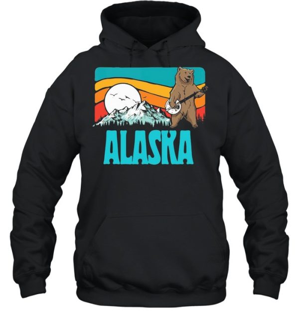 Alaska Mountains Bluegrass Banjo Bear Graphic shirt