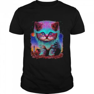 Alien Cat Galaxy Space Fantasy Cute Colorful Shirt 1