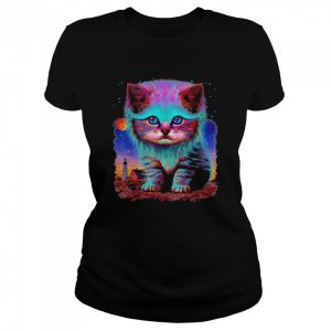 Alien Cat Galaxy Space Fantasy Cute Colorful Shirt 2