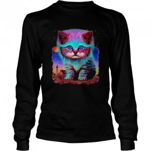 Alien Cat Galaxy Space Fantasy Cute Colorful Shirt 3