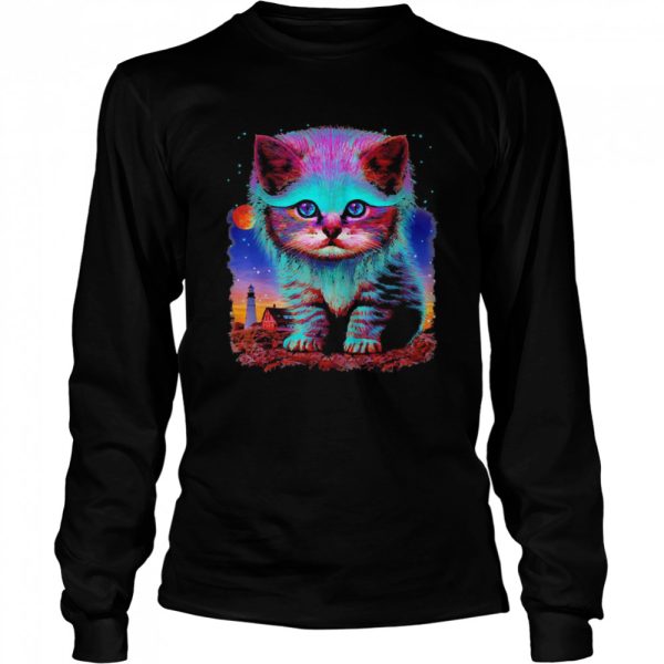 Alien Cat Galaxy Space Fantasy Cute Colorful Shirt