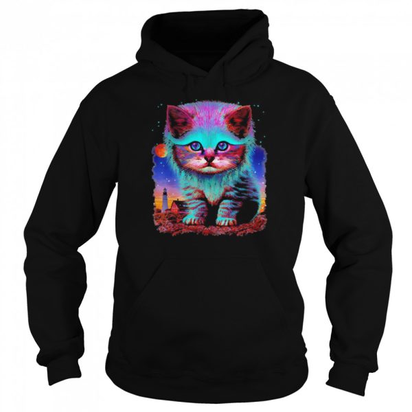 Alien Cat Galaxy Space Fantasy Cute Colorful Shirt