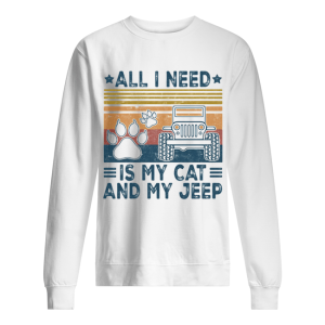 All I need is my paw cats and my jeep vintage retro shirt 2