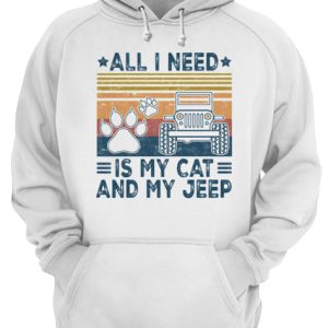 All I need is my paw cats and my jeep vintage retro shirt 3