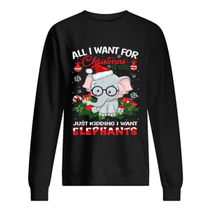 All I want for Christmas is you just kidding I want elephants shirt 2