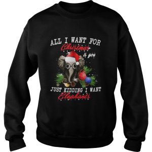 All I want for Christmas is you just kidding I want elephants shirt 3