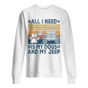 All i need is my paw dogs and my jeep vintage retro stars shirt 2