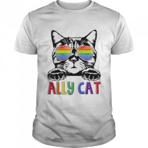 Ally cat rainbow gay pride cute lgbt animal pet lover shirt 1