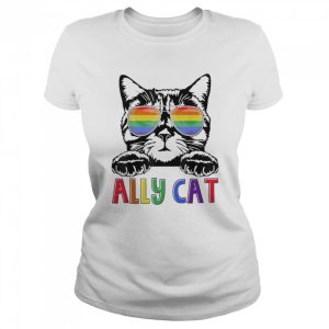 Ally cat rainbow gay pride cute lgbt animal pet lover shirt 2