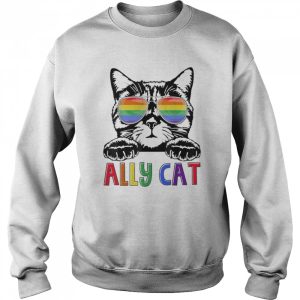 Ally cat rainbow gay pride cute lgbt animal pet lover shirt 4