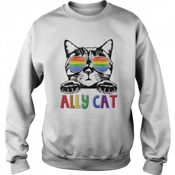 Ally cat rainbow gay pride cute lgbt animal pet lover shirt