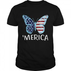 American Flag Butterfly 4th Of July USA Patriotic Merica Shirt