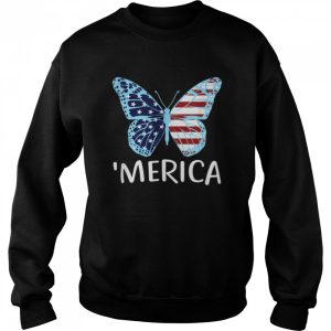 American Flag Butterfly 4th Of July USA Patriotic Merica Shirt 4