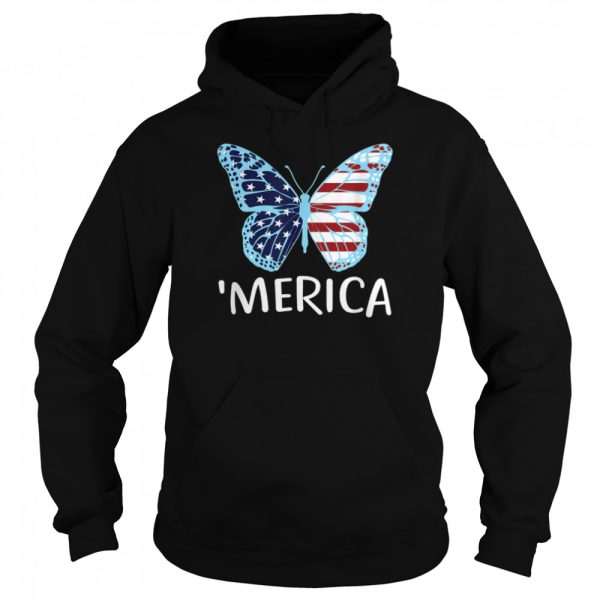 American Flag Butterfly 4th Of July USA Patriotic Merica Shirt