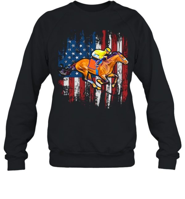 American Flag Horse Racing shirt