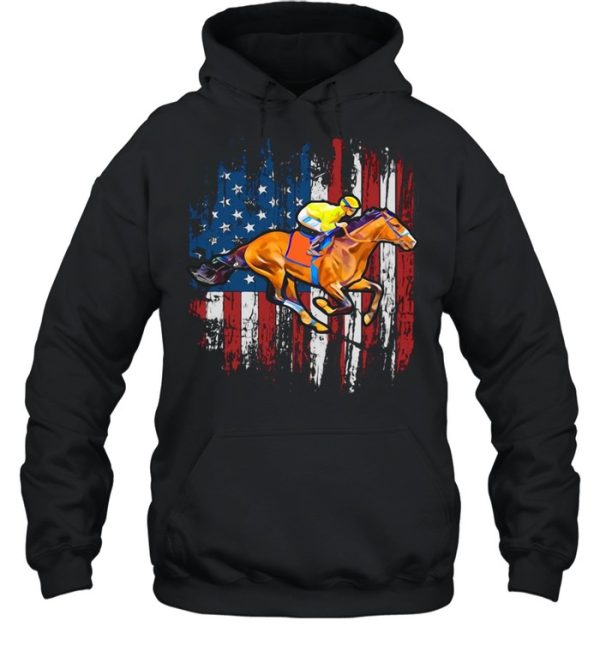 American Flag Horse Racing shirt