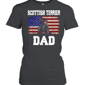 American Flag Scottish Terrier Dad Dog T-shirt