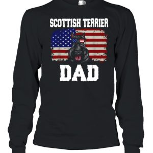 American Flag Scottish Terrier Dad Dog T shirt 3