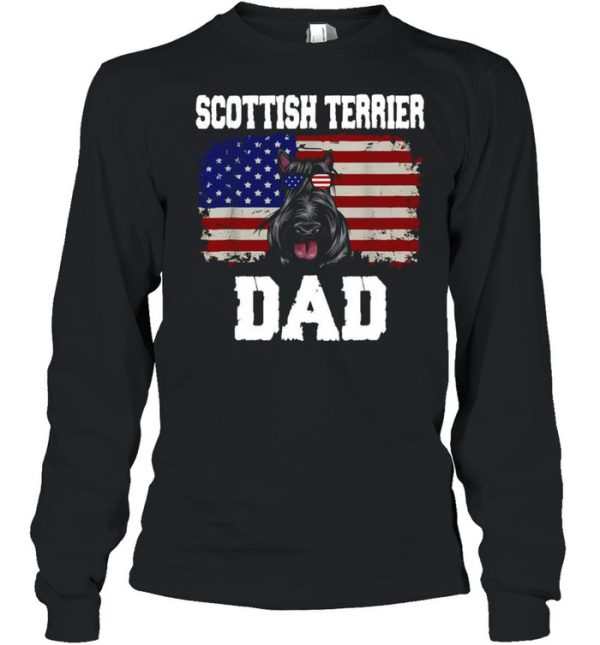 American Flag Scottish Terrier Dad Dog T-shirt