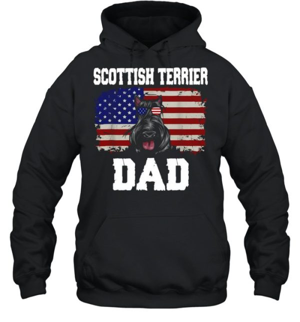 American Flag Scottish Terrier Dad Dog T-shirt