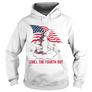 American Flag Unicorn Chill The Fourth Out White shirt 1