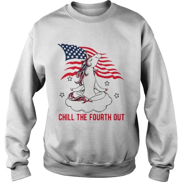 American Flag Unicorn Chill The Fourth Out White shirt