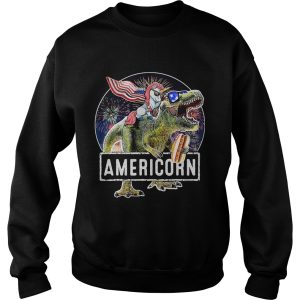 Americorn Unicorn Dinosaurs Sandwich American Flag Independence Day shirt