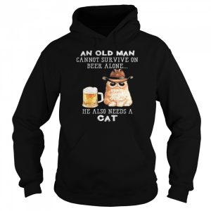 An old man cannot survive on Beer alone he also needs a Cat shirt 3