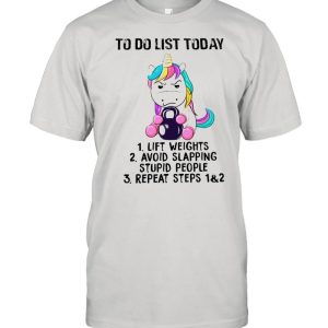 Angry unicorn to do list today shirt 1