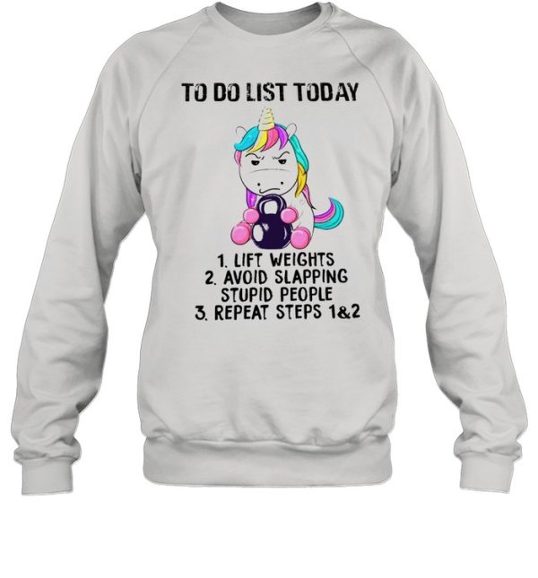 Angry unicorn to do list today shirt