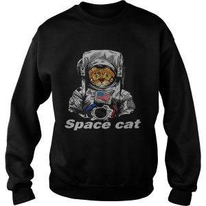 Astronaut Space Cat America flag shirt 3