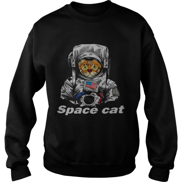 Astronaut Space Cat America flag shirt