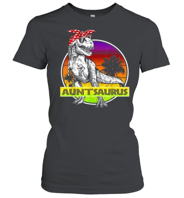 Auntsaurus T Rex Dinosaur Funny Aunt Saurus Family Matching Shirt