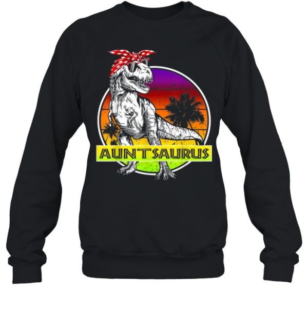 Auntsaurus T Rex Dinosaur Funny Aunt Saurus Family Matching Shirt