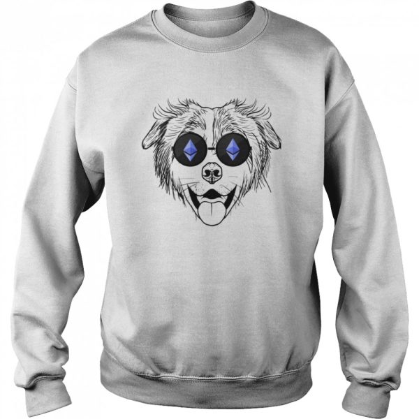 Australian Shepherd Dog Wearing Ethereum Sunglasses shirt