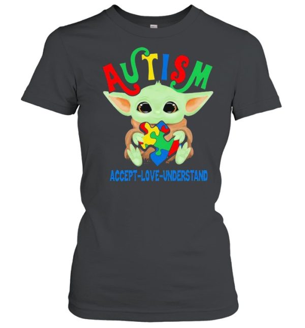 Autism Acept Love Understand Baby Yoda Awareness Shirt